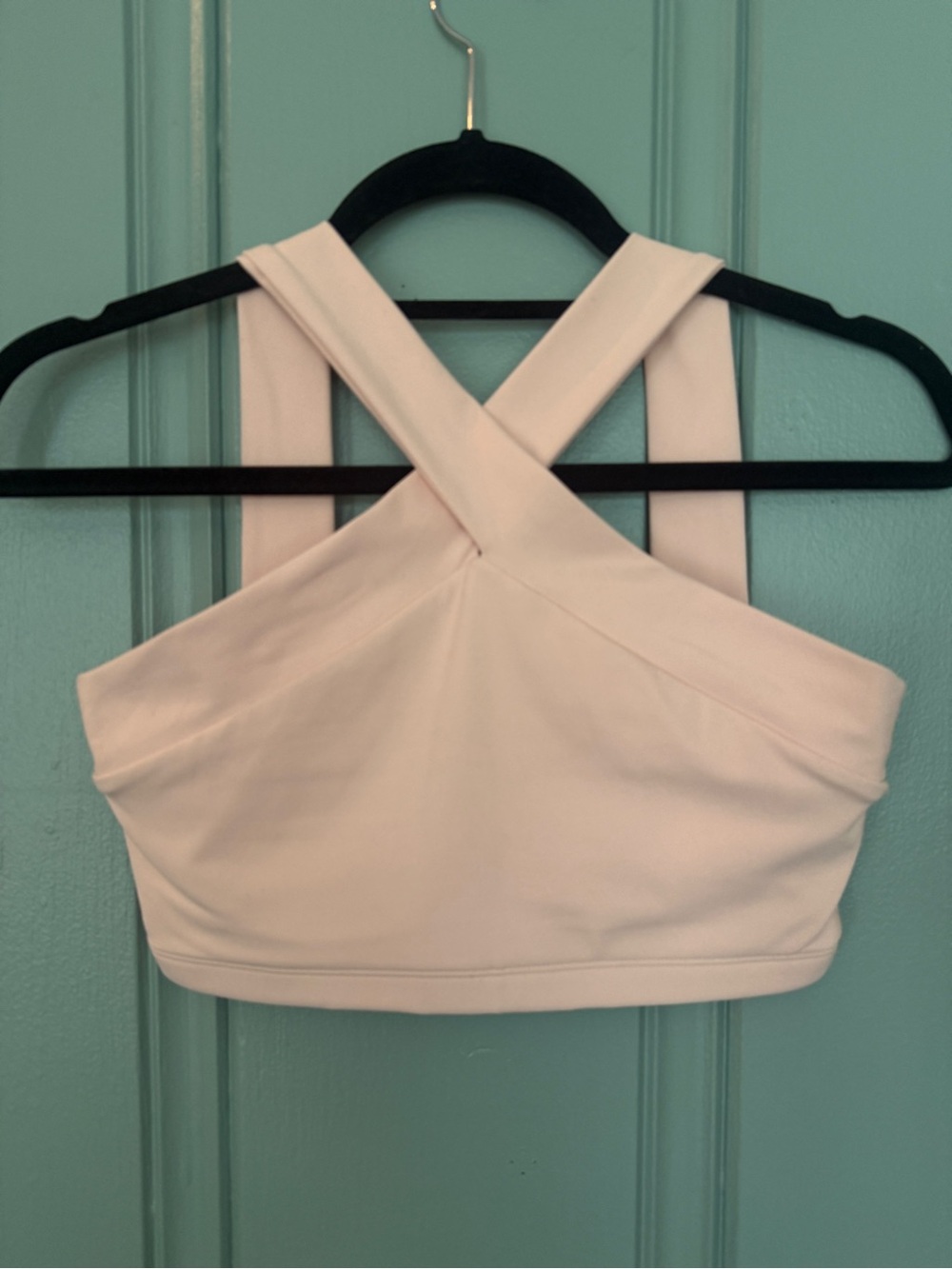Cream Yoga Leah Cross Top in Ballet Pink size small